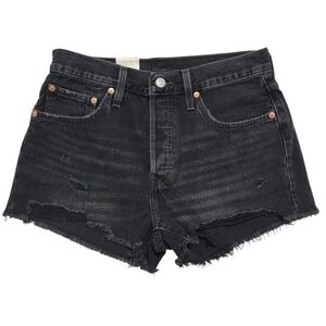 Levi's | Premium 501 Original Fit Cutoff Denim Jean Shorts Black Distressed